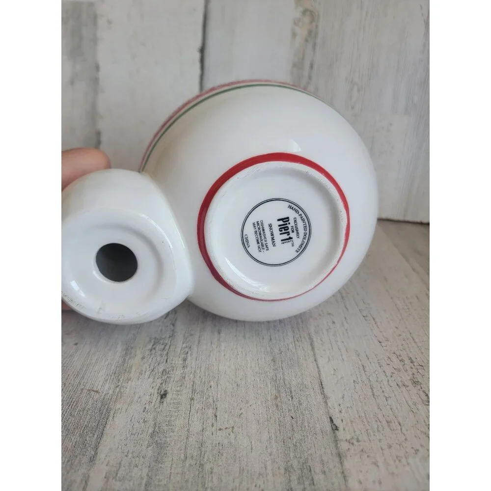 Pier 1 snowman snack bowl candy xmas home decor‎